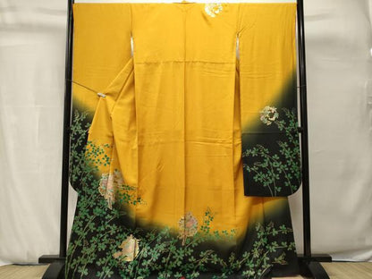 平和屋着物■豪華振袖　萩　雪輪花車文　暈し染め　金彩　正絹　逸品　CABH0751ev