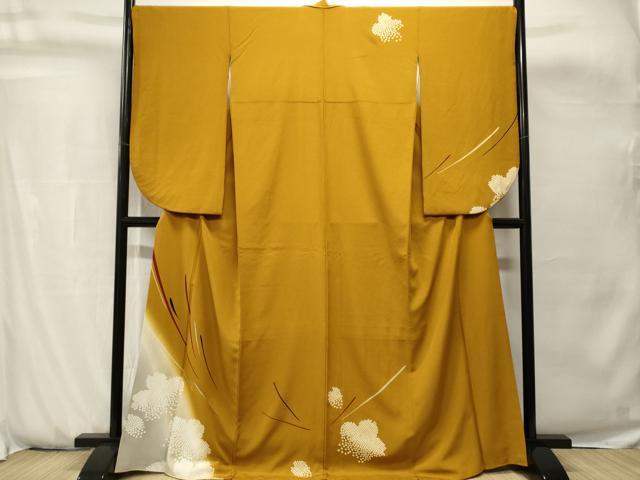 平和屋着物■小振袖　二尺袖　舞桜文　銀彩　正絹　逸品　CABH0757ev