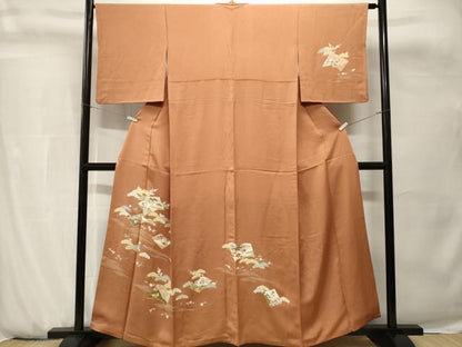 平和屋着物■訪問着　流水松冊子花文　金彩　正絹　逸品　CABH0758ev