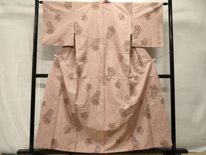 平和屋着物■上質な紬　陶器草花文　正絹　逸品　CABH0759ev