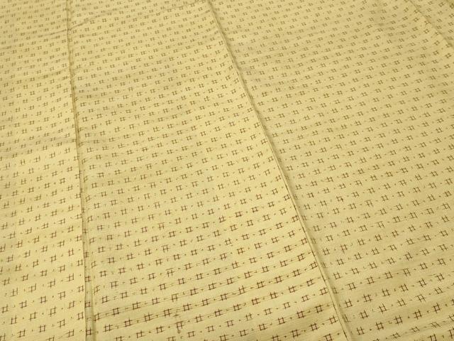 平和屋着物■上質な紬　井桁文様　正絹　逸品　CABH0761ev
