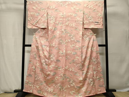 平和屋着物■上質な小紋　文箱扇面松花文　金彩　正絹　逸品　CABH0763ev