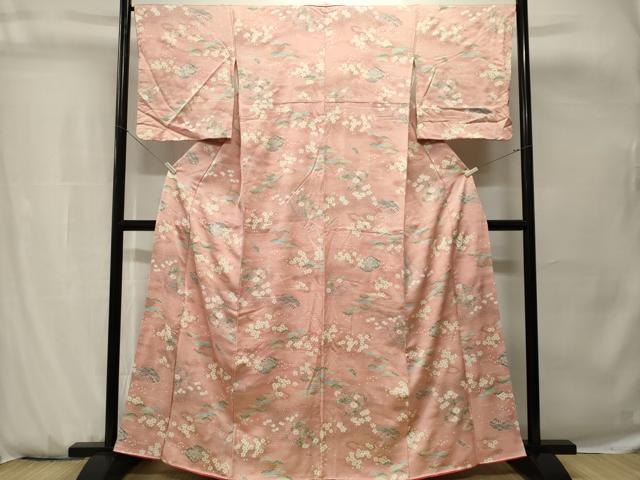 平和屋着物■上質な小紋　文箱扇面松花文　金彩　正絹　逸品　CABH0763ev