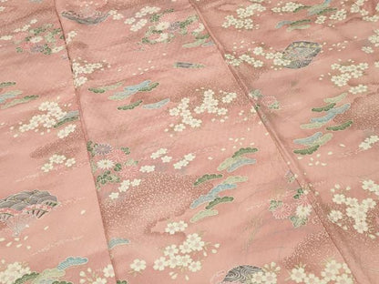 平和屋着物■上質な小紋　文箱扇面松花文　金彩　正絹　逸品　CABH0763ev