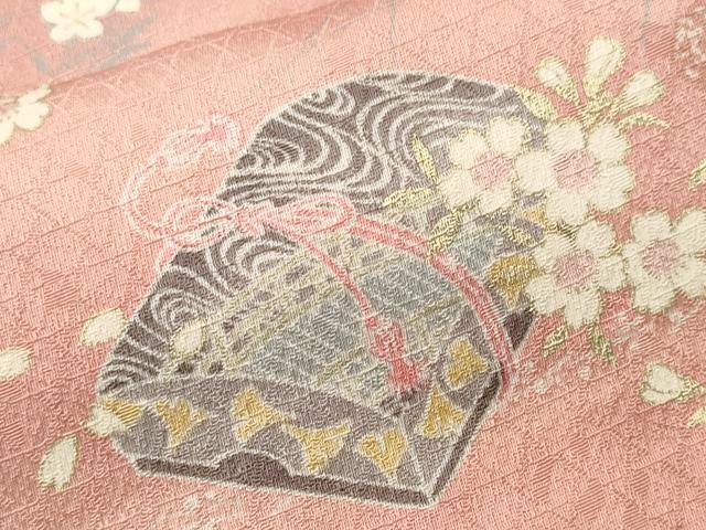 平和屋着物■上質な小紋　文箱扇面松花文　金彩　正絹　逸品　CABH0763ev