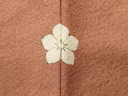 平和屋着物■上質な色無地　水柿色　正絹　逸品　CABH0768ev