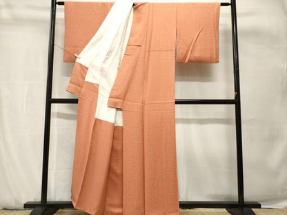 平和屋着物■上質な色無地　花唐草地紋　ときがら茶色　正絹　逸品　CABH0771ev