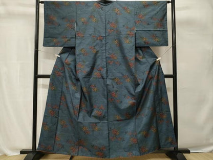 平和屋着物■本場大島紬　枝葉文　正絹　逸品　CABH0784ev