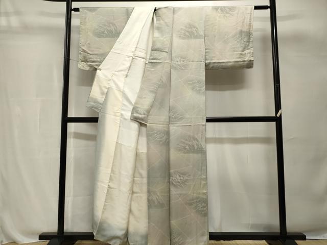 平和屋着物■上質な小紋　切嵌枝葉文　暈し染め　正絹　逸品　CABH0789ev