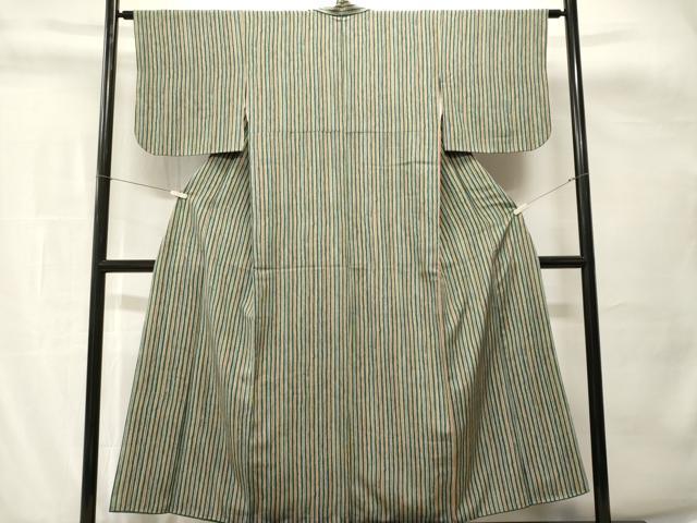 平和屋着物■上質な小紋　縞　正絹　逸品　CABH0792ev