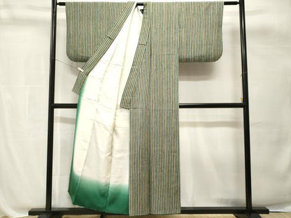 平和屋着物■上質な小紋　縞　正絹　逸品　CABH0792ev