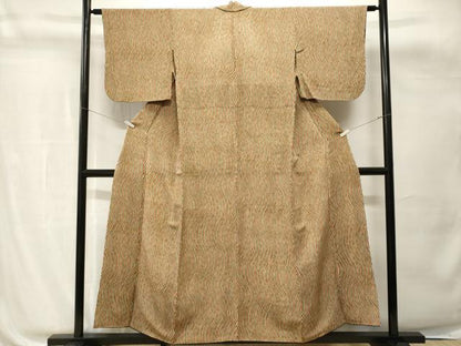 平和屋着物■上質な小紋　よろけ縞　胴抜き仕立て　正絹　逸品　CABH0794ev