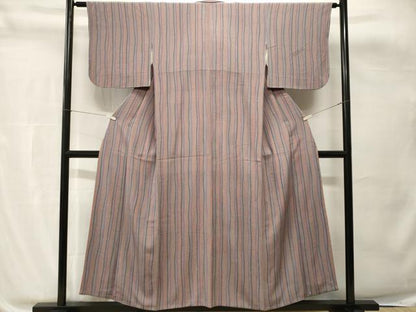 平和屋着物■上質な小紋　縞　正絹　逸品　CABH0796ev