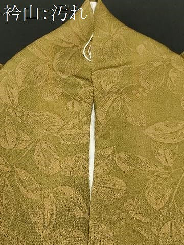 平和屋着物■上質な小紋　枝葉文　鬼しぼ縮緬　正絹　逸品　CABH0797ev