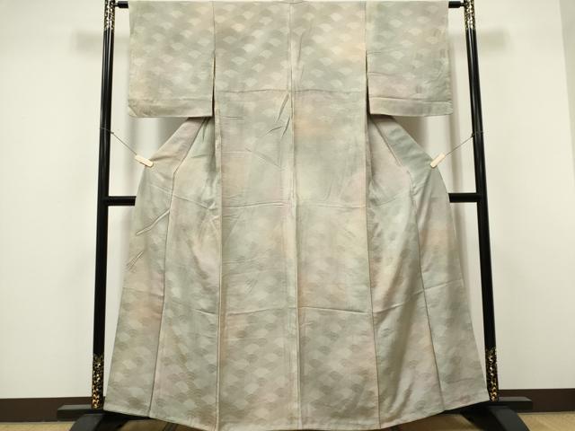 平和屋着物■上質な小紋　霞文　青海波地紋　暈し染め　正絹　逸品　CABH0801ou