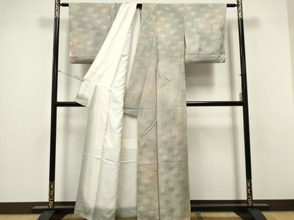 平和屋着物■上質な小紋　霞文　青海波地紋　暈し染め　正絹　逸品　CABH0801ou