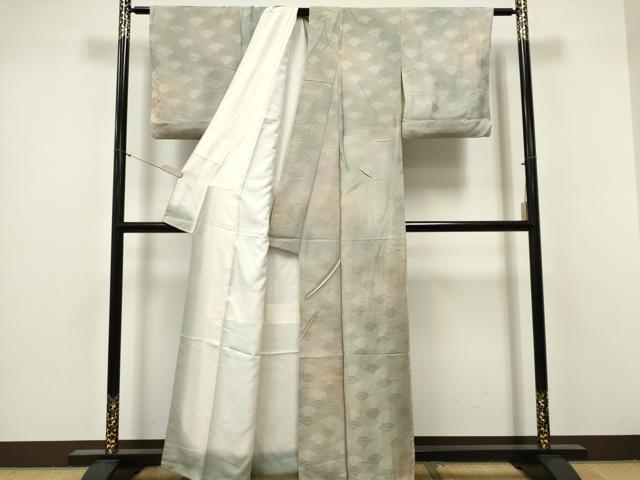 平和屋着物■上質な小紋　霞文　青海波地紋　暈し染め　正絹　逸品　CABH0801ou