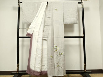 平和屋着物■訪問着　蔦の葉花文　蛍暈し　金彩　正絹　逸品　CABH0802ou