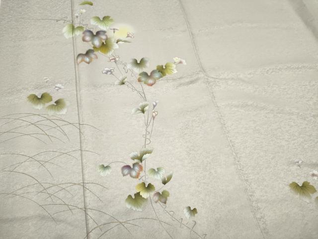 平和屋着物■訪問着　蔦の葉花文　蛍暈し　金彩　正絹　逸品　CABH0802ou