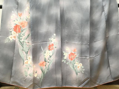 平和屋着物■訪問着　手描き　草花文　暈し染め　正絹　逸品　CABH0804ou