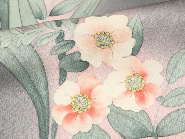 平和屋着物■訪問着　手描き　草花文　暈し染め　正絹　逸品　CABH0804ou