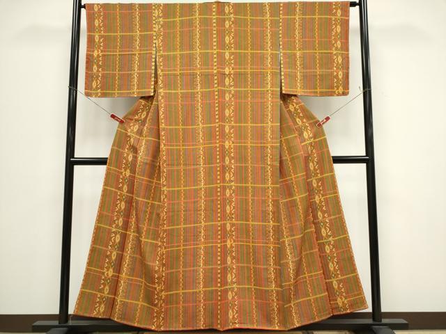 平和屋着物■上質な小紋　草花間道　正絹　逸品　未使用　CABH0812ou