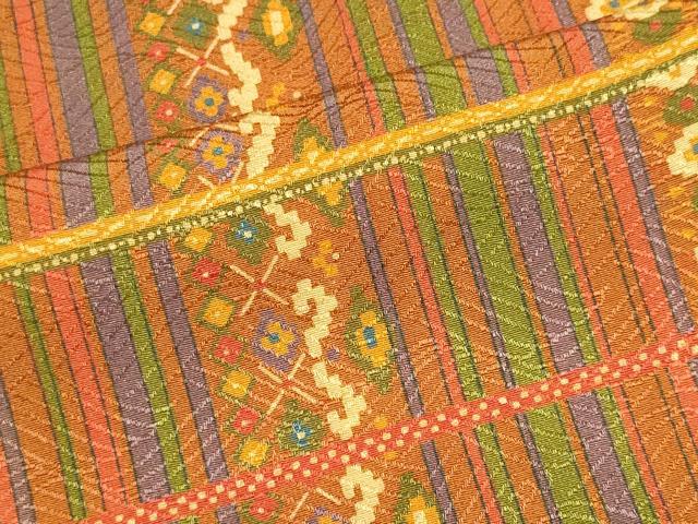 平和屋着物■上質な小紋　草花間道　正絹　逸品　未使用　CABH0812ou