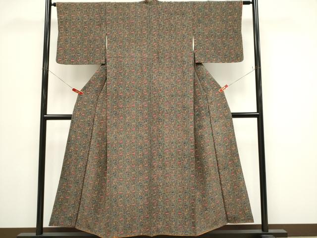 平和屋着物■上質な小紋　狩猟文　正絹　逸品　CABH0813ou