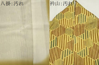 平和屋着物■上質な小紋　幾何学文　正絹　逸品　CABH0816ou