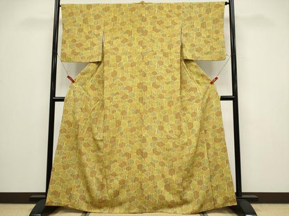 平和屋着物■上質な小紋　幾何学文　正絹　逸品　CABH0816ou