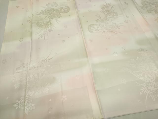 平和屋着物■長襦袢　袷　片輪車花地紋　暈し染め　正絹　逸品　CABH0820ou