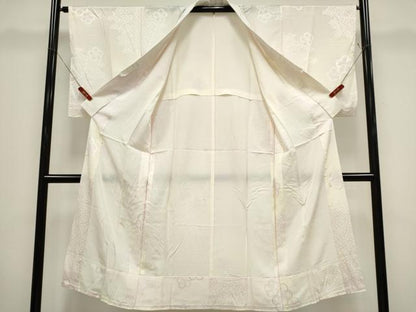 平和屋着物■長襦袢　無双仕立て　舞梅地紋　正絹　逸品　CABH0821ou