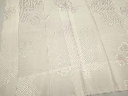 平和屋着物■長襦袢　無双仕立て　舞梅地紋　正絹　逸品　CABH0821ou