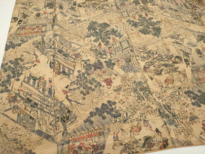 平和屋着物■上質な小紋　人物風景文　正絹　逸品　CABH0829ou