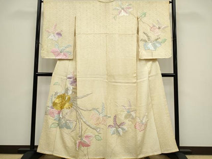 平和屋着物■訪問着　駒刺繍　絞り　鳳凰草花文　金銀糸　正絹　逸品　CABH0831ou