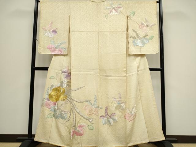 平和屋着物■訪問着　駒刺繍　絞り　鳳凰草花文　金銀糸　正絹　逸品　CABH0831ou