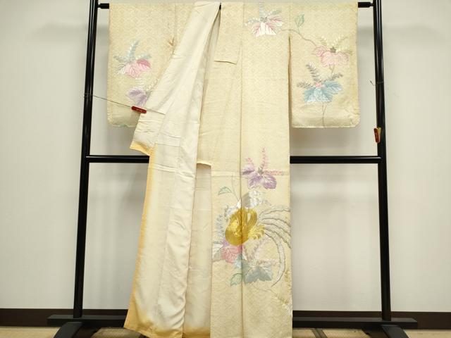 平和屋着物■訪問着　駒刺繍　絞り　鳳凰草花文　金銀糸　正絹　逸品　CABH0831ou
