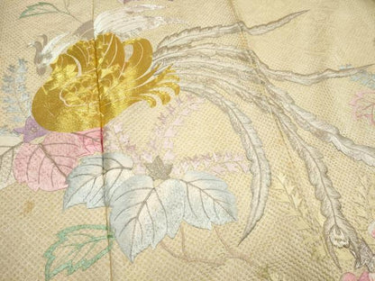 平和屋着物■訪問着　駒刺繍　絞り　鳳凰草花文　金銀糸　正絹　逸品　CABH0831ou