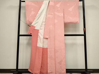 平和屋着物■上質な色無地 舞楓地紋 珊瑚色 高島屋扱い 正絹 逸品 CABH0832ou