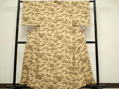平和屋着物■上質な小紋 草花文 正絹 逸品 CABH0833ou