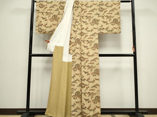 平和屋着物■上質な小紋 草花文 正絹 逸品 CABH0833ou