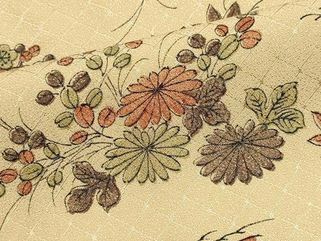 平和屋着物■上質な小紋 草花文 正絹 逸品 CABH0833ou