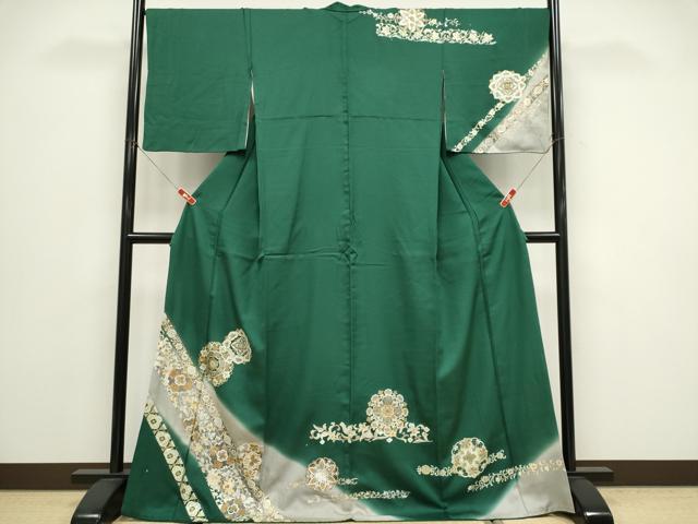 平和屋着物■訪問着 正倉院花文 暈し染め 金銀彩 正絹 逸品 CABH0834ou