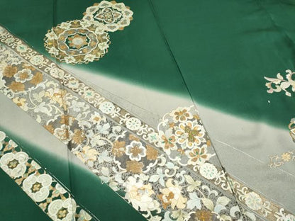 平和屋着物■訪問着 正倉院花文 暈し染め 金銀彩 正絹 逸品 CABH0834ou