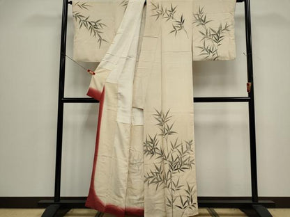 平和屋着物■訪問着 笹竹文 正絹 逸品 CABH0835ou