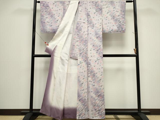 平和屋着物■上質な小紋 飛鶴文 暈し染め 正絹 逸品 CABH0837ou