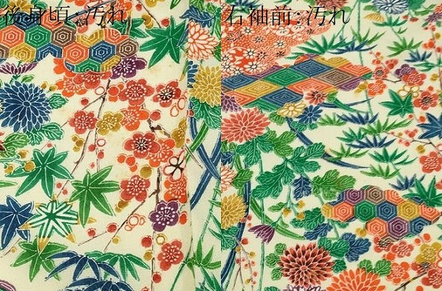 平和屋着物■上質な小紋　型染め　吉祥草花文　正絹　逸品　CABH0842ou