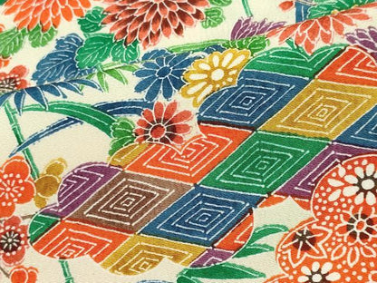 平和屋着物■上質な小紋　型染め　吉祥草花文　正絹　逸品　CABH0842ou