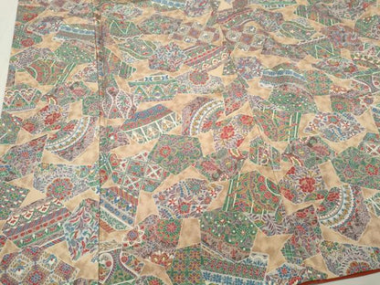 平和屋着物■上質な小紋 切嵌吉祥花文 正絹 逸品 未使用 CABH0845ou