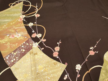 平和屋着物■中国三大刺繍 相良刺繍 色留袖 絵巻枝梅文 金銀彩 正絹 逸品 CABH0849ou